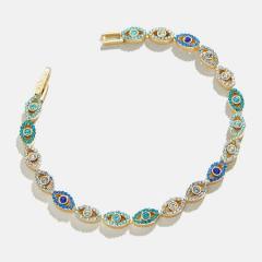 Personality diamond evil eye copper bracelet
