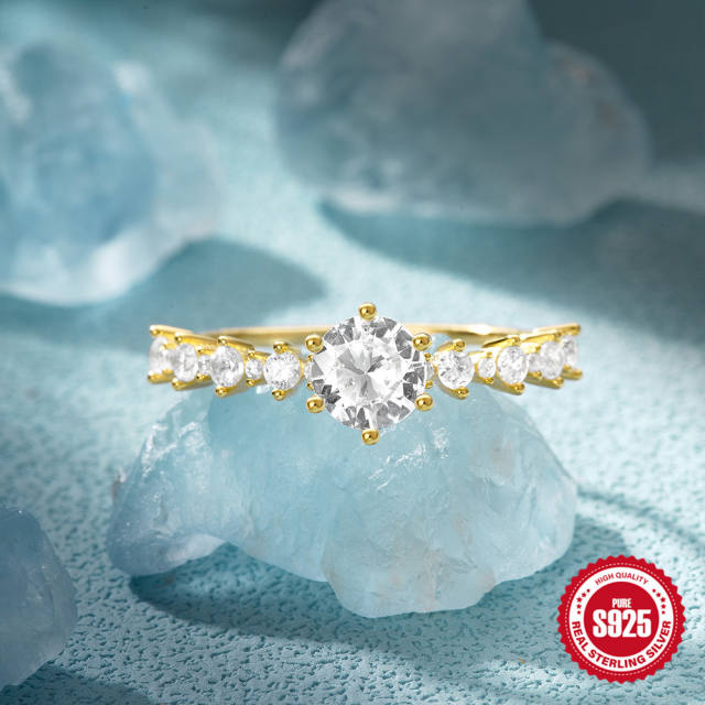 925 sterling silver classic diamond wedding rings