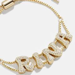DIY diamond copper initial letter custom bracelet