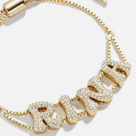 DIY diamond copper initial letter custom bracelet