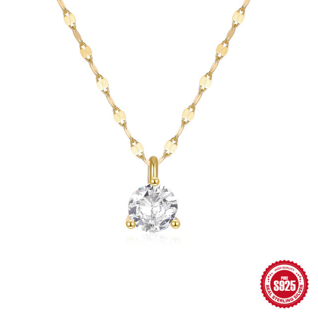 925 sterling silver diamond bezel necklace dainty necklace