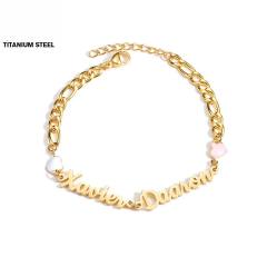 Creative custom name enamel heart stainless steel bracelet