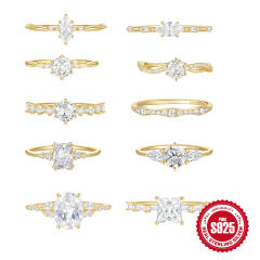 925 sterling silver classic diamond wedding rings