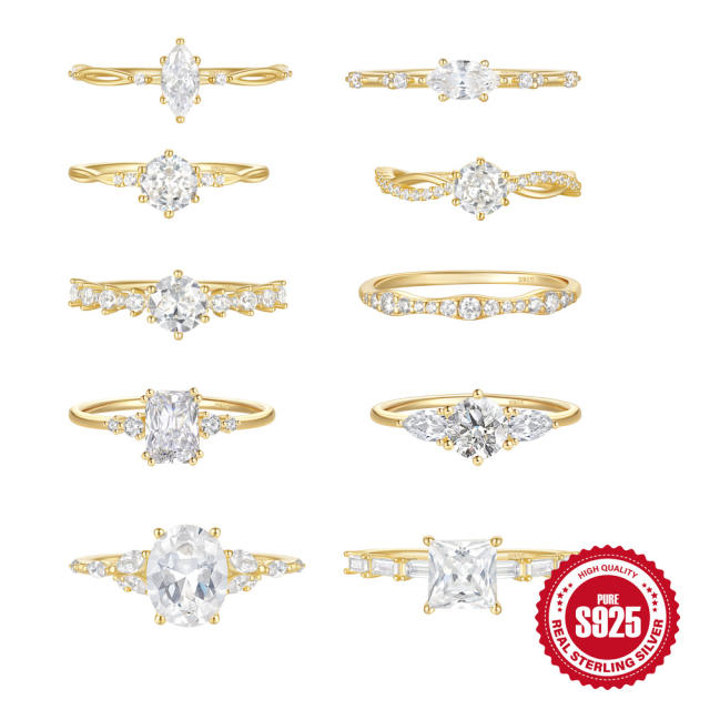 925 sterling silver classic diamond wedding rings
