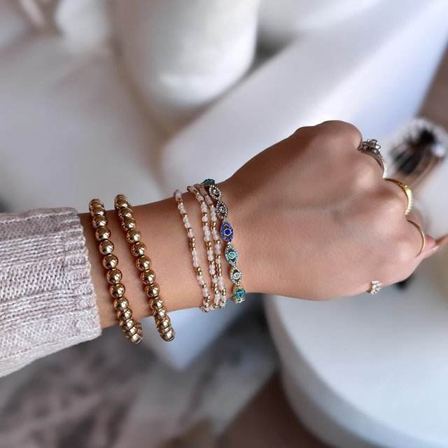 Personality diamond evil eye copper bracelet
