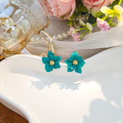 Sweet colorful petal flower studs earrings