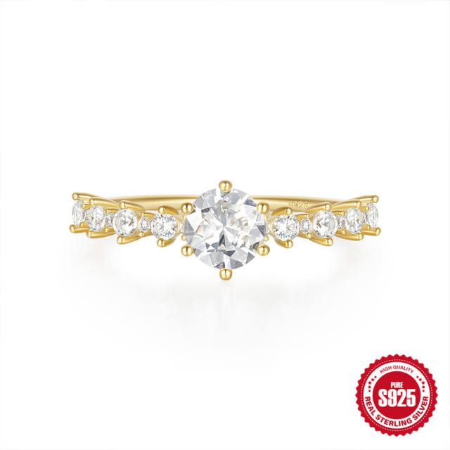925 sterling silver classic diamond wedding rings