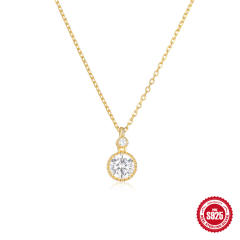 925 sterling silver diamond bezel necklace dainty necklace