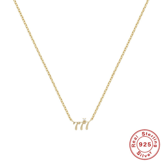 925 sterling silver angel number dainty necklace