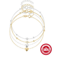 925 sterling silver heart bracelet