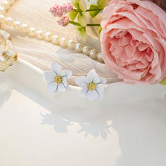 Sweet colorful petal flower studs earrings