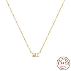 925 sterling silver angel number dainty necklace