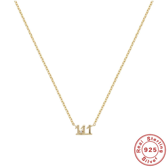 925 sterling silver angel number dainty necklace