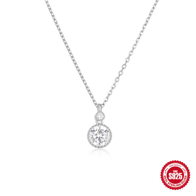 925 sterling silver diamond bezel necklace dainty necklace