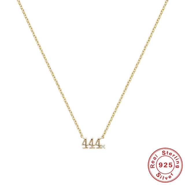 925 sterling silver angel number dainty necklace