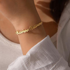 Creative custom name enamel heart stainless steel bracelet