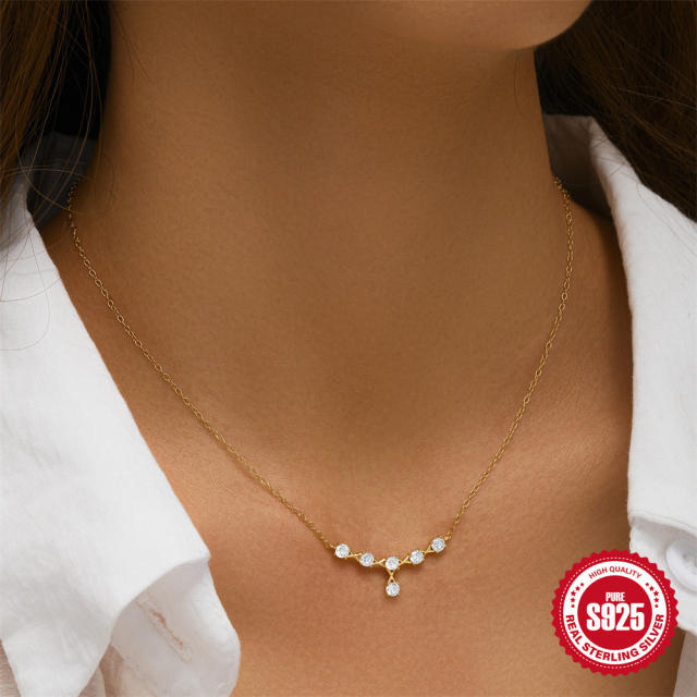 925 sterling silver diamond necklace for women