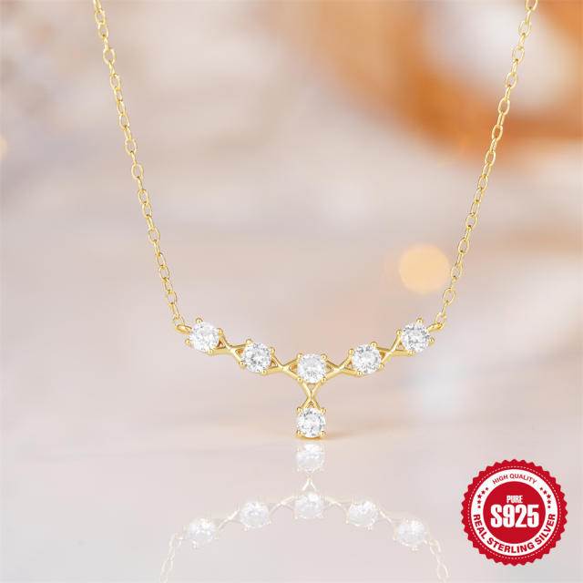925 sterling silver diamond necklace for women