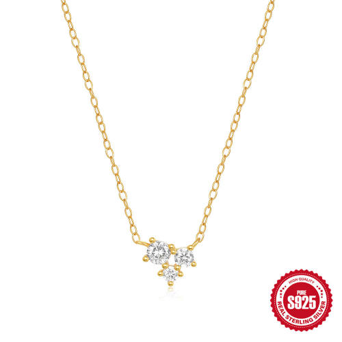 925 sterling silver simple easy match diamond bezel necklace