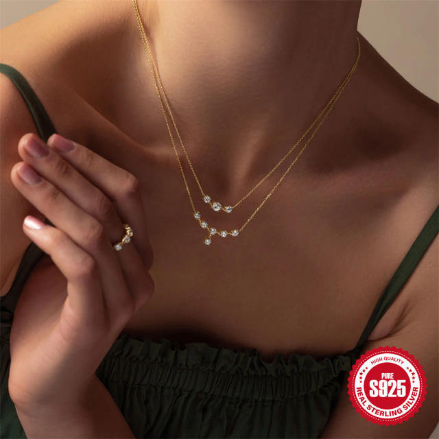 925 sterling silver diamond necklace for women