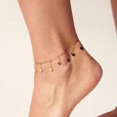 Creative gold color heart butterfly charm stainless steel anklet