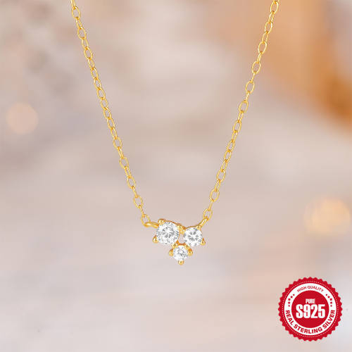 925 sterling silver simple easy match diamond bezel necklace
