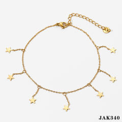 Creative gold color heart butterfly charm stainless steel anklet