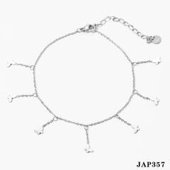 Creative gold color heart butterfly charm stainless steel anklet