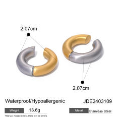 18KG unique mix color frosted design stainless steel ear cuff