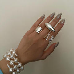 18KG chunky geometric stainless steel finger rings