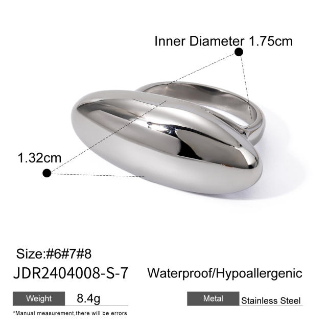 18KG chunky geometric stainless steel finger rings