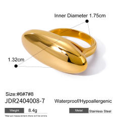18KG chunky geometric stainless steel finger rings