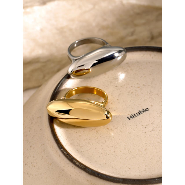 18KG chunky geometric stainless steel finger rings