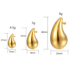18KG hollow out chunky waterdrop stainless steel earrings collection