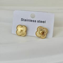 26mm Laser clover pendant stainless steel dainty necklace
