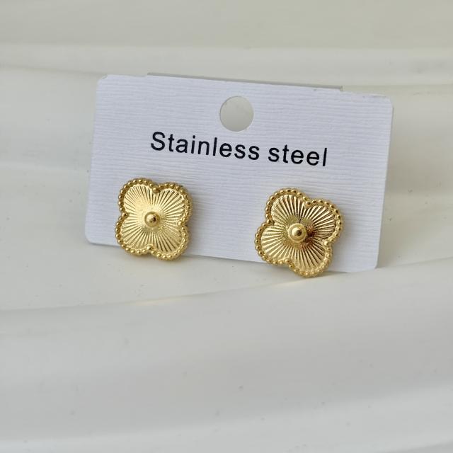 26mm Laser clover pendant stainless steel dainty necklace