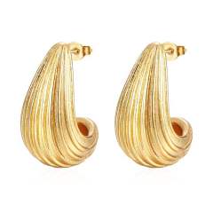 18KG hollow out chunky waterdrop stainless steel earrings collection