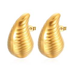18KG hollow out chunky waterdrop stainless steel earrings collection