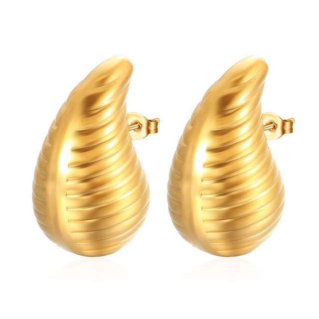 18KG hollow out chunky waterdrop stainless steel earrings collection