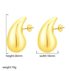 18KG hollow out chunky waterdrop stainless steel earrings collection