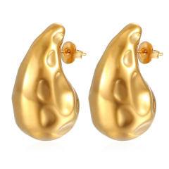 18KG hollow out chunky waterdrop stainless steel earrings collection