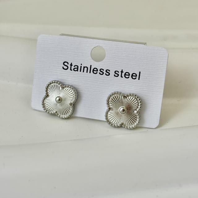 26mm Laser clover pendant stainless steel dainty necklace