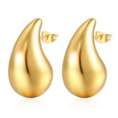 18KG hollow out chunky waterdrop stainless steel earrings collection