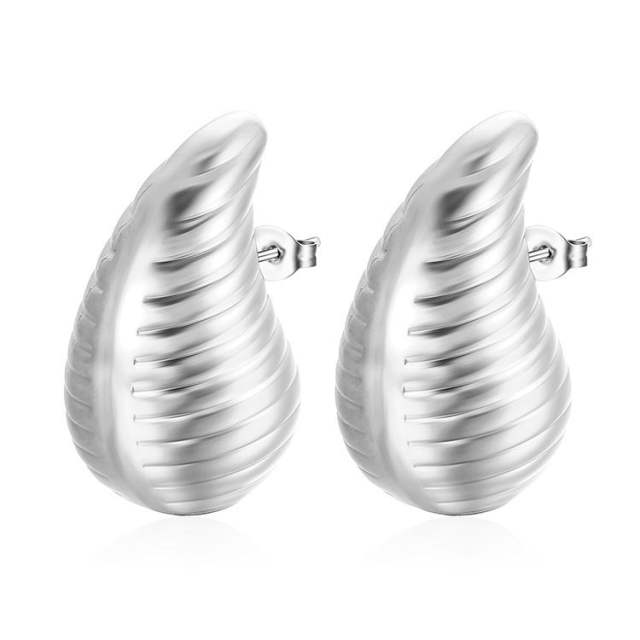 18KG hollow out chunky waterdrop stainless steel earrings collection