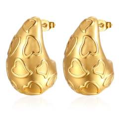 18KG hollow out chunky waterdrop stainless steel earrings collection