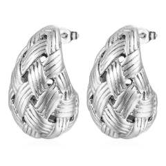 18KG hollow out chunky waterdrop stainless steel earrings collection