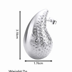 18KG hollow out chunky waterdrop stainless steel earrings collection