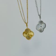 26mm Laser clover pendant stainless steel dainty necklace