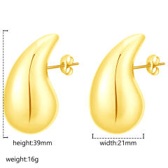 18KG hollow out chunky waterdrop stainless steel earrings collection