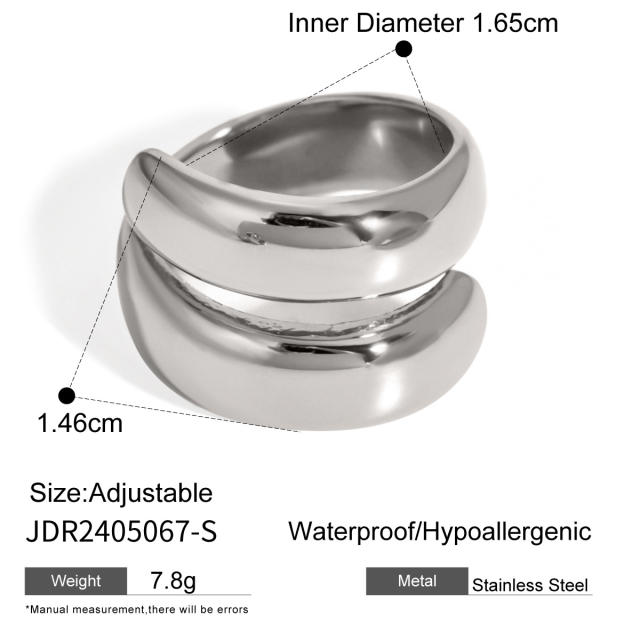 18kg Chunky easy match stainless steel finger rings